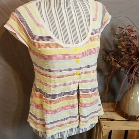 Anthro Sparrow striped button up sweater top - Picture 8 of 10